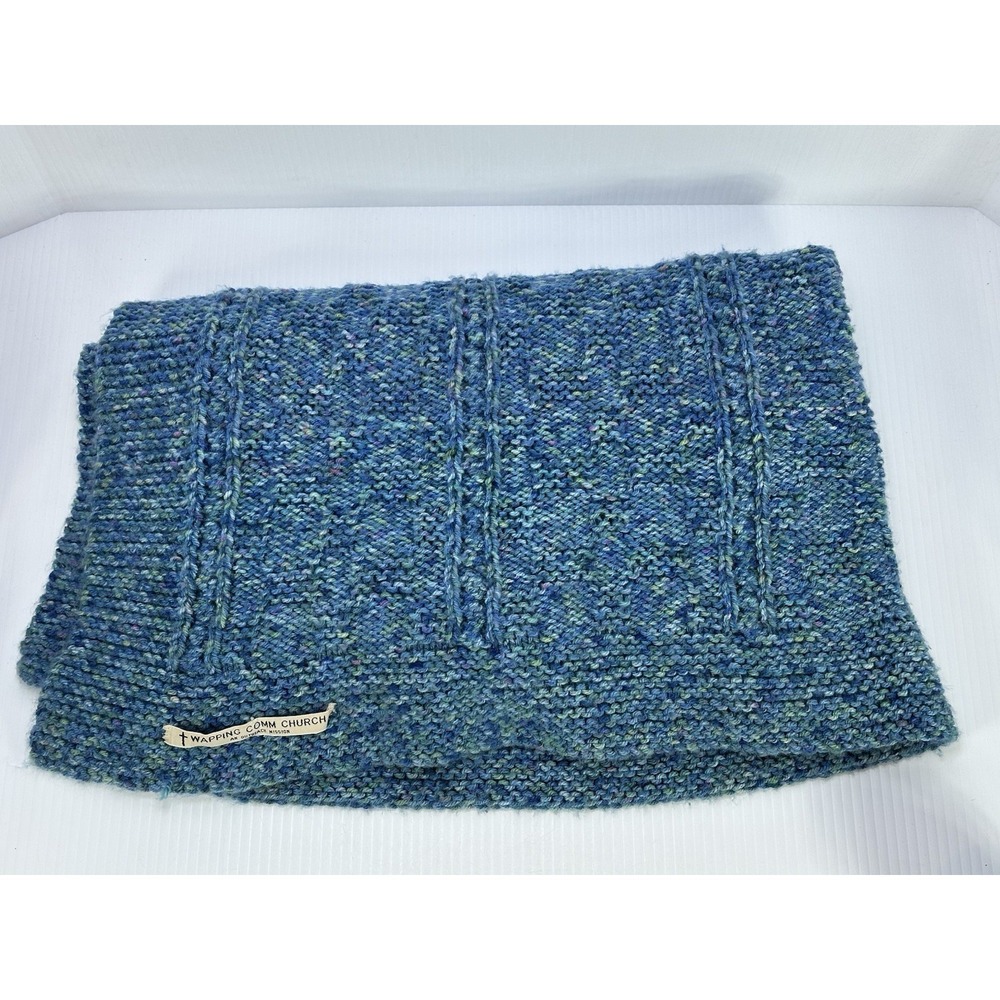 VTG Wapping Comm Church An Outreach Mission Handmade Crochet  Afghan Shawl 36X36
